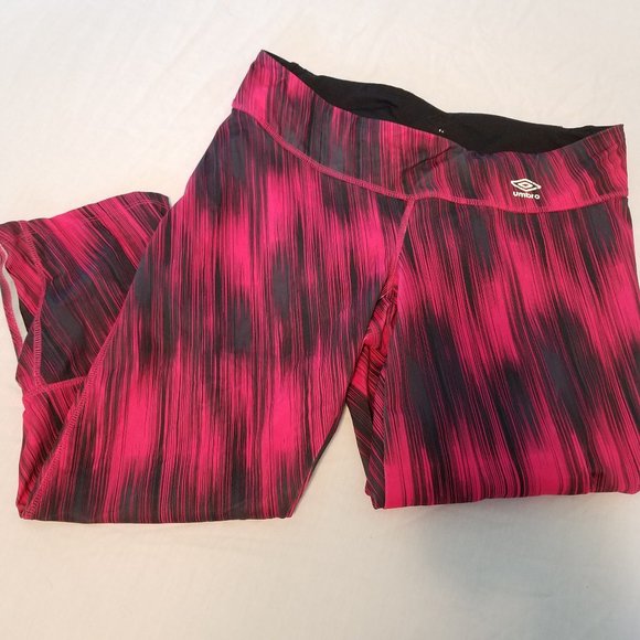 Umbro Pants - Large Umbro Cropped Leggings - Pink and Gray